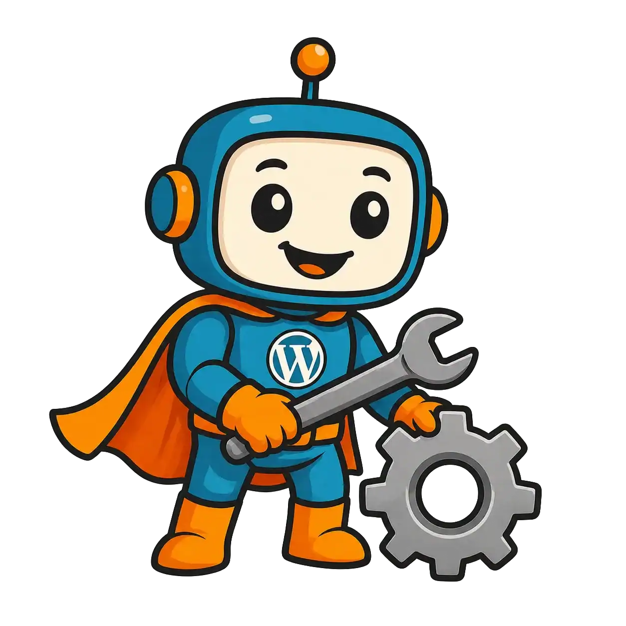 Superhelden-Icon für WordPress-Administratoren mit Werkzeug.